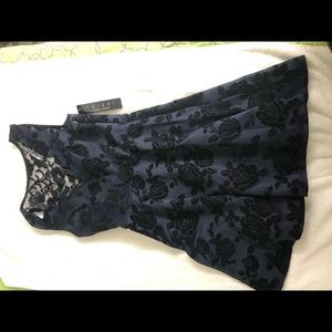 Velvet print Fit and Flare dress